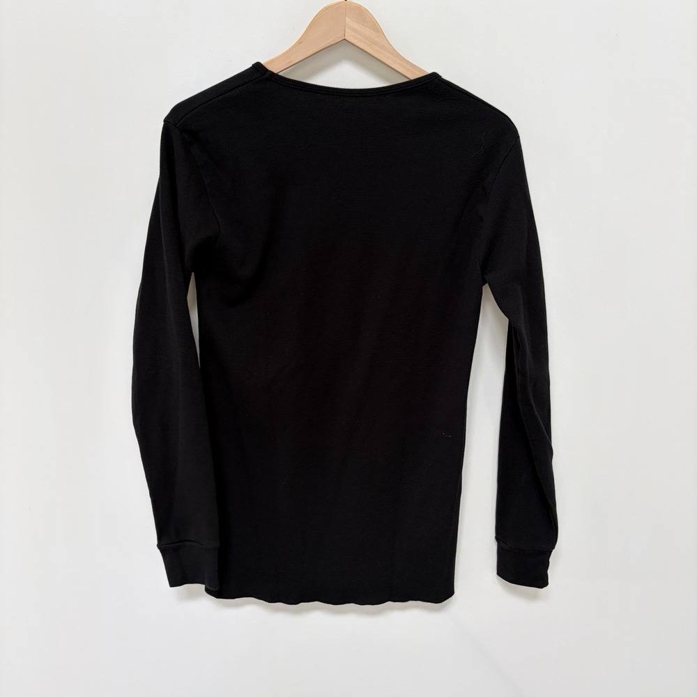 Monster Energy Waffle Knit Thermal Shirt Mens L Black Long Sleeve Embroidered - Picture 2 of 6